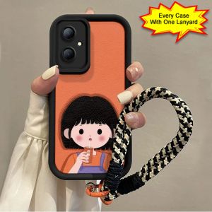 For casing hp Samsung A10 terbaru 2025 Minum Gadis kartun cantik kecantikan Model wanita Anti -fall
