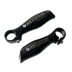 ASIACOM Full Carbon Fiber Bike Bar Aluminum Alloy Ends Ultralight Ergonomic MTB Bicycle Auxiliary Handlebar Grips Cycling Parts