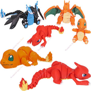 DUODUOBAO | Action Model Charmeleon Charmander Charizard Mega Charizard X Movable Joints Anime 3D Printed Collectible Desktop Decor Gifts