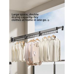 Balcony Telescopic Foldable Invisible Clothes Drying Rack