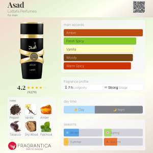 Asad Eau de perfume 100 ml byLattafa Perfumes for men 100% Original long lasting perfume