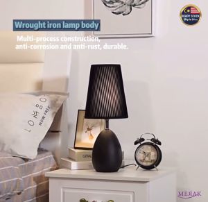 Modern Minimalist Metal Table Lamp Study Bedside Living Room Night Light Lampu Bilik Ruang Tamu Sisi Katil Meja