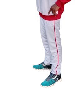 celana training putih panjang pria/wanita pinggir strip