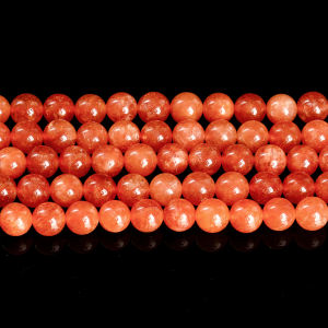 4 6 8 10mm Natural Stone Orange Color Chalcedony Bead Round Loose Spacer for Jewelry Making DIY Necklace Bracelet Accessories