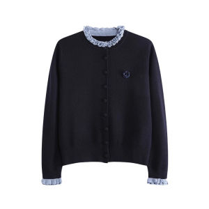 BINKAFENNY | Gray Wool Knitted Short Loose Womens Open Cardigan Autumn Winter Fashionable Top Coat Korean Style Straight Cut Long Sleeve