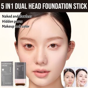 5 In1 Dual Head Foundation Stick Foundation Stick 5 In1 Dual Head Makeup Clear Natural Skin-Like Lightweight Moisturizing Concealer Waterproof Beauty Tool