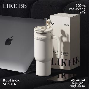LIKE BB | Cốc Cách Nhiệt Dung Lượng Lớn Có Ống Hút