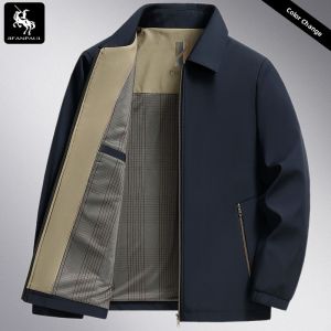 JIFANPAUL | Mens Lightweight Turn-down Collar Jacket for Spring and Autumn