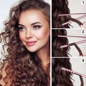Hatteker | Hatteker 9mm Professional Hair Curler Ceramic Barrel Iron Smart Auto-Off for Woman Wet/Dry Constant Temperature Protection Tool