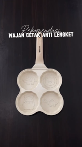 OBLEROME Frypan Marble Doremi Multi Egg 4 Loyang Panci Cetak Bulat Panci Cetak Telur Wajan Anti Lengket Cake Omelet KTCmart