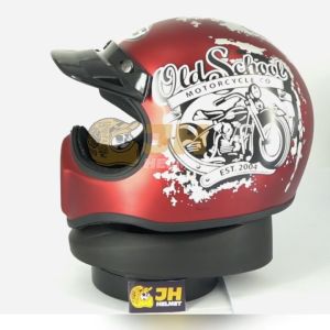 Helm Cakil HBC New Old School + FREE GOOGLE | Helm Retro | Full Face | Jual Helm