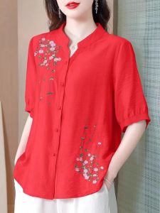 HUAXUNRAN | Stylish Embroidered Slimming Womens Shirt