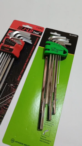 Paket Lengkap Kunci L Set Lengkap Tekiro Panjang 9 Pcs 2-10 mm 6pt + kunci l set lengkap JLD 9 Pcs Kombinasi Ballpoint Panjang