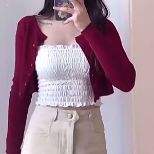 บราสายเดี่ยว สม็อรอบตัว ตัวยาว สายปรับได้ มีฟองน้ำในตัว บราแฟชั่น สปอร์ตบรา ฟรีไซส์