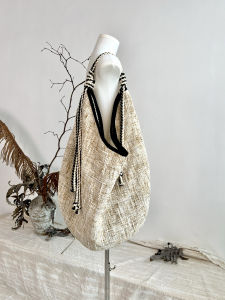 Woven Tote Bag Designer Style Snail Shell Splicing Shoulder Handbag Large Size Composite Cloth Daily Match Universal Bag