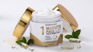 1-Minute Face Lift Cream. Retinol Collagen Vitamin C. Day Night Moisturizing Firming Lifting. Velvety Fast Absorption. 60g