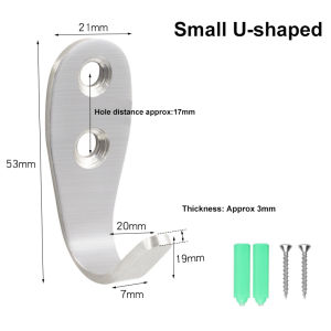2Pcs Wall Hooks for HangingStainless Steel Hook Heavy Duty Hanger Key Hook Wall Mounted Coat Hook Garage Storage Screw