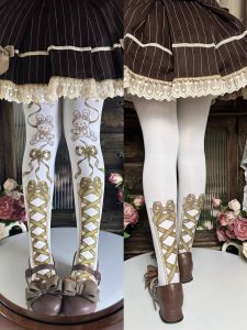 Original Sweet Lolita Velvet Bunny Tied Pantyhose Beautiful Leg Socks Dream Doll 60D Swan Velvet Cute Bow Rabbit Pantyhose