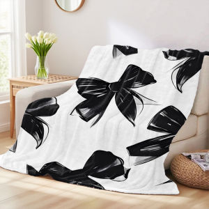 Beast Kingdom | Black Ribbons Winter And Summer Dual-Use Comfortable Flannel Blanket Soft And Sticky Sofa Cover Blanket Exquisite Gift