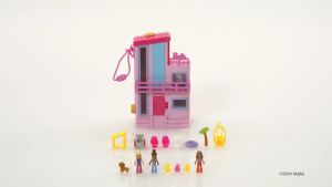 [3.3 FREE GIFT] Polly Pocket Barbie Dreamhouse Compact Dollhouse Playset With 3 Micro Dolls 1 Pet & 11 Accessories (HWP11)