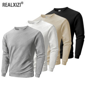 Mens Crew Neck Sweatshirts Spring Autumn Warm Basic Outdoor Pullover Sweater Casual No Hood Hoodie Man Sportswear Tops
