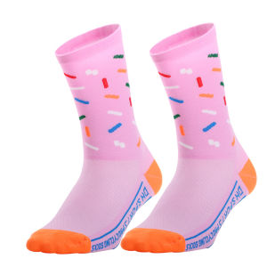 New Dopamine Color Cycling Socks Bicycle Sports Socks Outdoor Running Skateboard Mountaineering Breathable Wear-Resistant Mid-Calf Socks