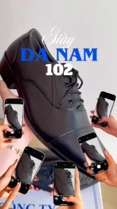 Giày da nam công sở Mã 102 - Da bò thật 100% Có khâu đế Bảo hành 12 tháng
