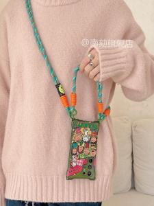 Full Coverage Samsung S24 plus Phone Case with Handle Korean Style Girls Ins Wind New Model 25Plus Soft Shell with Corner Hole