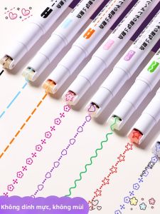 MONLEYTA | Bút kẻ viền hoa nhiều màu sắc Bút kẻ viền máy tính để bàn sáng tạo dành cho học sinh tiểu học và trung học cơ sở