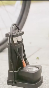 Heavy Duty Foot Air Pump for Bicycle Motorcycle Car High Pressure with Gauge Alloy Build Built-