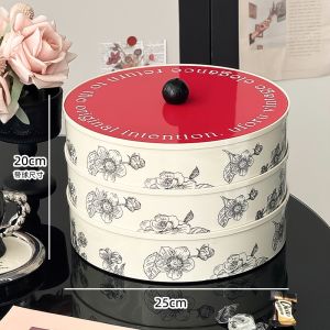 Luxury Dry Fruit Plate Home Living Room Tea Table Candy Snack Nut Grid Placement Plate Peanuts Sunflower Seeds Storage Box