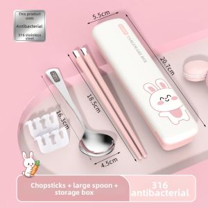GUOXIANGQIAN | Stainless Steel Child Chopsticks and Spoons Set