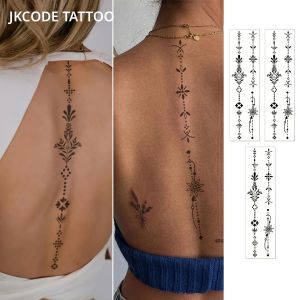 สักกระดูกสันหลัง - การออกแบบที่เรียบง่ายสติ๊กเกอร์รอยสักที่ทนทานหรูหราศิลปะบนเรือนร่างเป็นเวลา 3-7 วัน