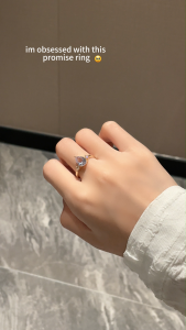 Viv Bea Personality Simple and Creative Water Droplet Proposal Ring Daily Fashion Accessories For Women Birthday Valentines Day Gift Holiday Gifts With Box