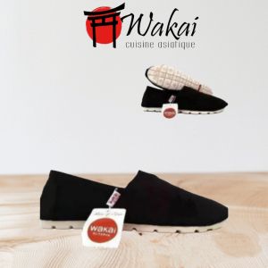Sepatu Slip On Santai Premium Black Wakai Pria Wanita