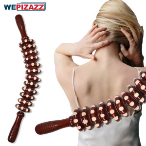 Wooden Bend Waist Thigh Massager Muscle Roller Stick for Lymphatic Drainage Anti Cellulite Body Contouring Shaping Deep Tissue