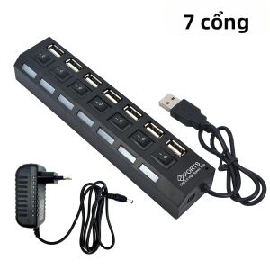 kebidumei | Bộ Mở Rộng Đa Cổng USB 2.0 7 Cổng KEBIDUMEI Với Công Tắc Độc Lập Cho Máy Tính Xách Tay PC - Phụ Kiện Máy Tính USB Dock Station