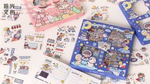 สติ๊กเกอร์ไคดัท 100แผ่น/กล่อง 🧡สินค้าพร้อมกล่อง🧡 Sticker PVC น่ารักกันน้ำ ตกแต่ง ไดอารี่ ลายน่ารัก