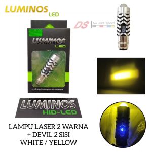 LAMPU LED DEPAN MOTOR H6 LS2 LASER HI LOW LUMINOS DC DOUBLE COLOR WHITE YELLOW + LAMPU SENJA BIRU / LAMPU DEPAN LED UTAMA MOTOR H6 LASER AC DC HI LOW 15 WATT LUMINOS MOTOR BEBEK DAN MATIC ORIGINAL SUPER TERANG