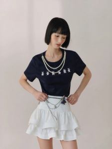 AIVEI | Spring Summer Girl Style Rabbit Print Regular Shoulder Short Sleeve T-Shirt