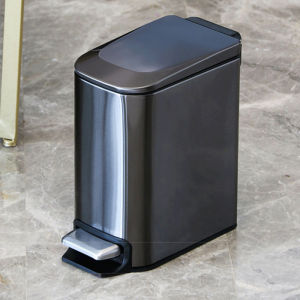 6L Foot Trashcan: High Appearance Horizontal Paper Basket for Home Bathrooms & Bedrooms