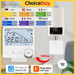 Bộ Điều Chỉnh Nhiệt Độ Wifi Thông Minh Không Dây Chạy Bằng Pin Cho Điều Khiển Nhiệt Độ Nồi Hơi Gas Alexa Home Assistant Tương Thích Tuya Smart Life