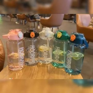 Super-large Capacity 1500ML/2000ML Water Bottle With Straw Sports Outdoor Kettle Scale Space Pup Portable Water Cup