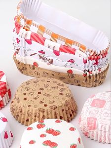 Bread Bun Cup Cake Baking Paper Oval Paper Cup Baking Liner Oval Muffin Cup Oval 100pcs