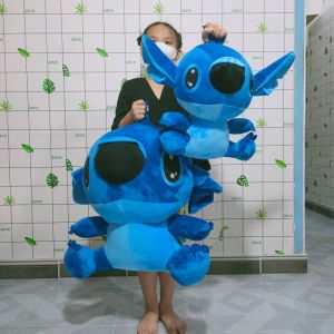 STITCH NHỒI BÔNG GẤU BÔNG STITCH XANH 40CM VẢI NHUNG LÔNG MỊN GÒN MỀM NHIỀU MÀU ẢNH THẬT