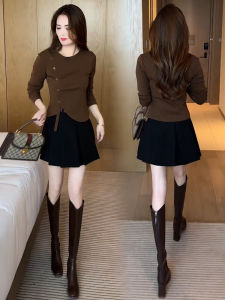 ทันสมัย สลิมฟิต ผู้หญิง เสื้อยืด ฤดูใบไม้ร่วง เสื้อเชิ้ตชั้นฐานสไตล์ใหม่ต้น ฤดูใบไม้ผลิ อินเทรนด์ เสื้อท่อนบน แขนยาวคอกลมแบบสั้น