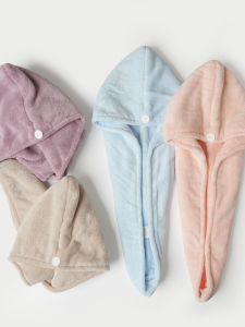 Khăn Quấn Tóc Khô Hai Lớp Dày Bằng Vải Nhung San Hô A-Class Dùng Để Lau Tóc Cho Tóc Dài Và Tóc Dày Phụ Kiện Chăm Sóc Tóc