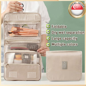 🇸🇬【SG stock】Travel toiletry hanger bag high quality water proof pouch makeup organizer upgrade size Travel Portable Storage Bag Makeup Bag