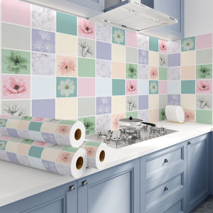 Kitchen Oil-Proof Stickers Paper Cabinet for Cooktop Use Tile Transparent Wallpaper Self-Adhesive High Temperature Resistance Waterproof Anti-Fouling Restaurant Wall Wallpaper