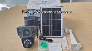 Free 12MP Solar CCTV Camera Three lenses 4G sim Card /wifi waterproof Night Color Image cctv camera